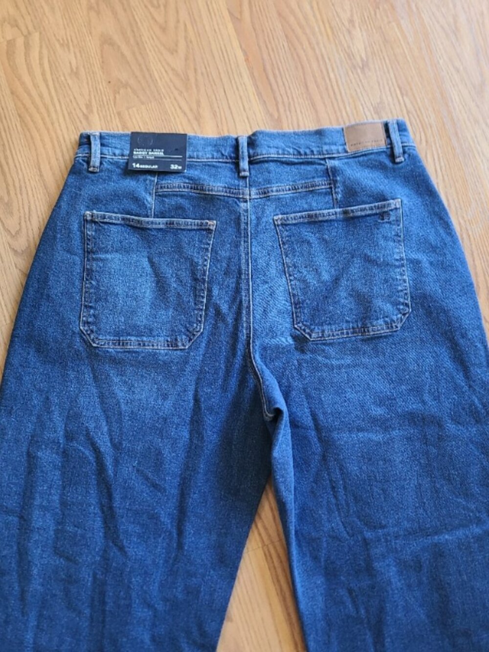 NEW NWT! AMERICAN EAGLE BAGGY BARREL JEANS STRIGID PLEATED TROUSER-FRONT sz 14 - Picture 5 of 6